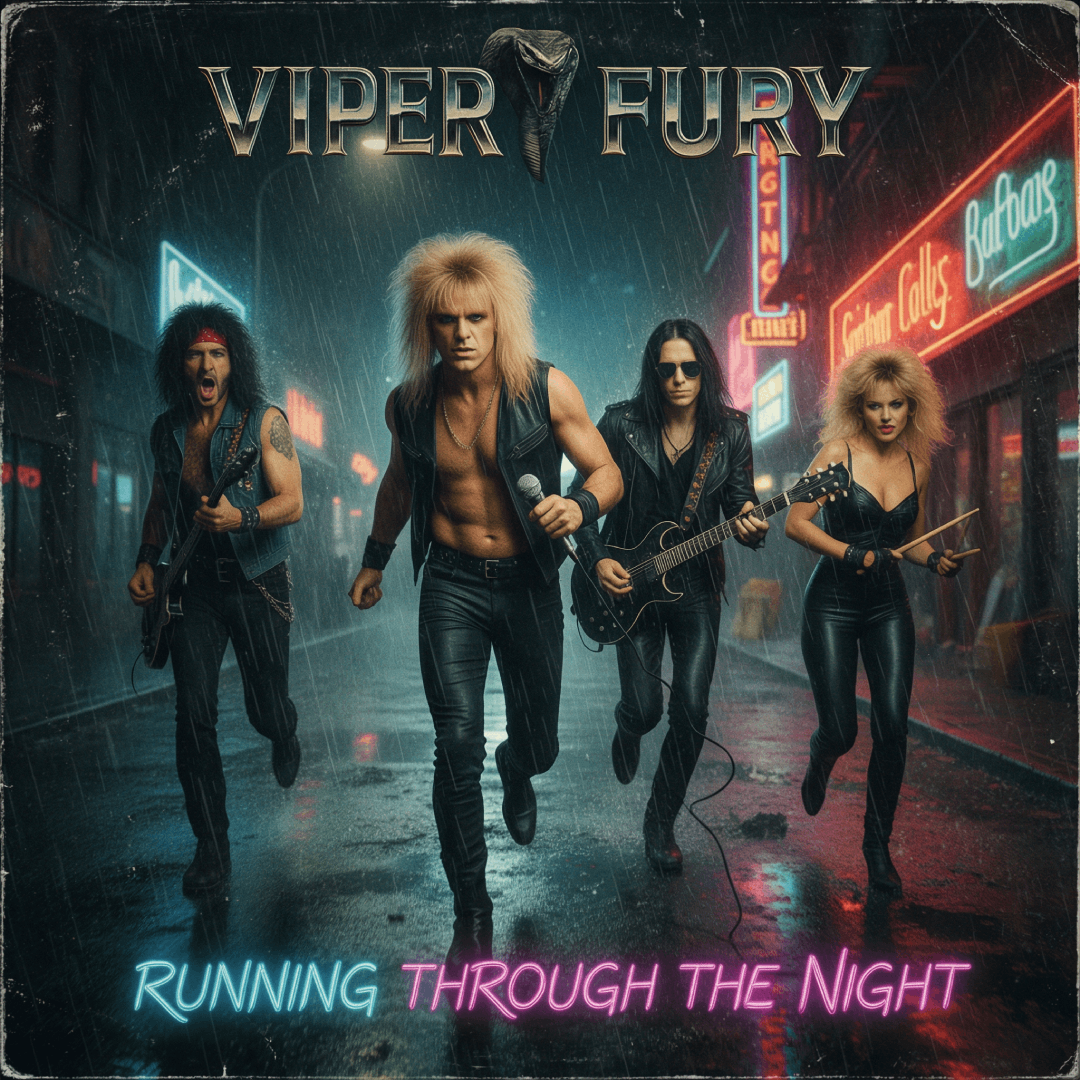 Running Through The Night by Viper Fury - Album cover art